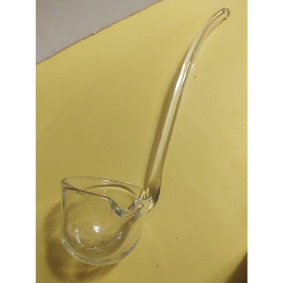 Vintage Glass Ladle 14 ” Hand Blown - Ladle Bowl 4" wide - Picture 4 of 9